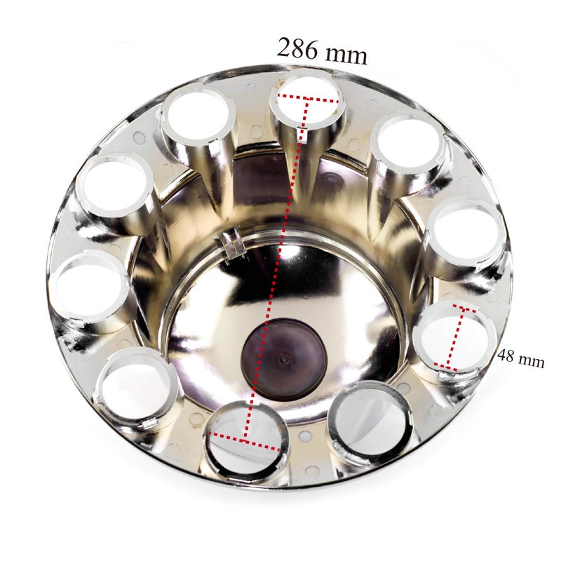 RTRHINOTUNING 1PC Axle Wheel Cover Hub Caps Kit Rear Chrome Screw-on Lug Nuts for Semi Truck TR082 - Image 4